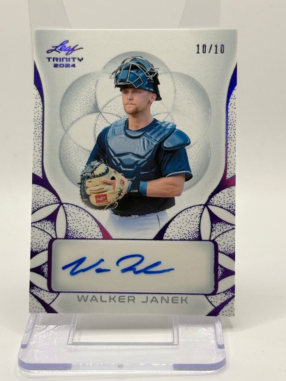 2024 Leaf Trinity Walker Janek Purple Foil Auto 10/10 SP Houston Astros Prospect